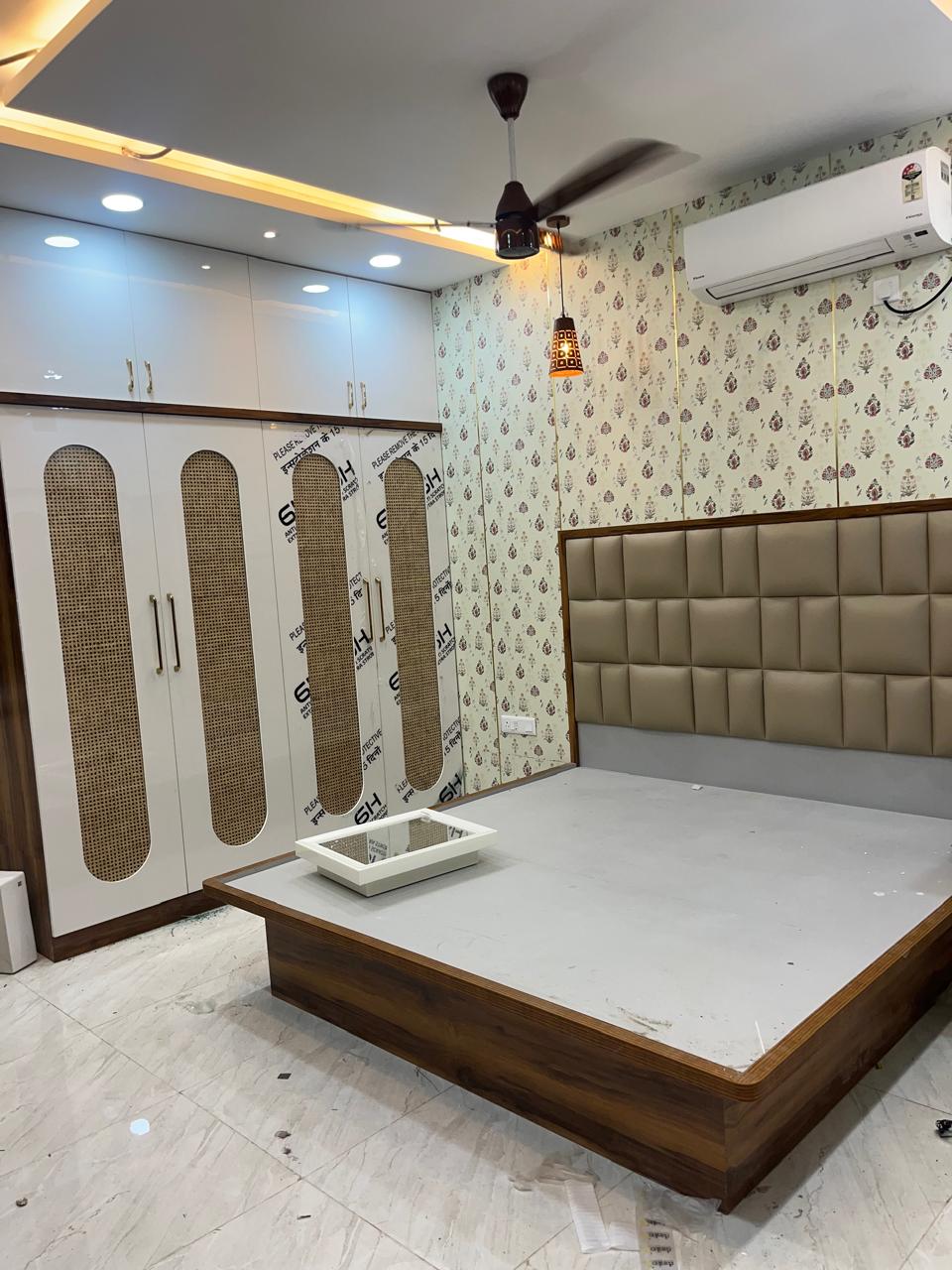 Custom bedroom wall and furniture project